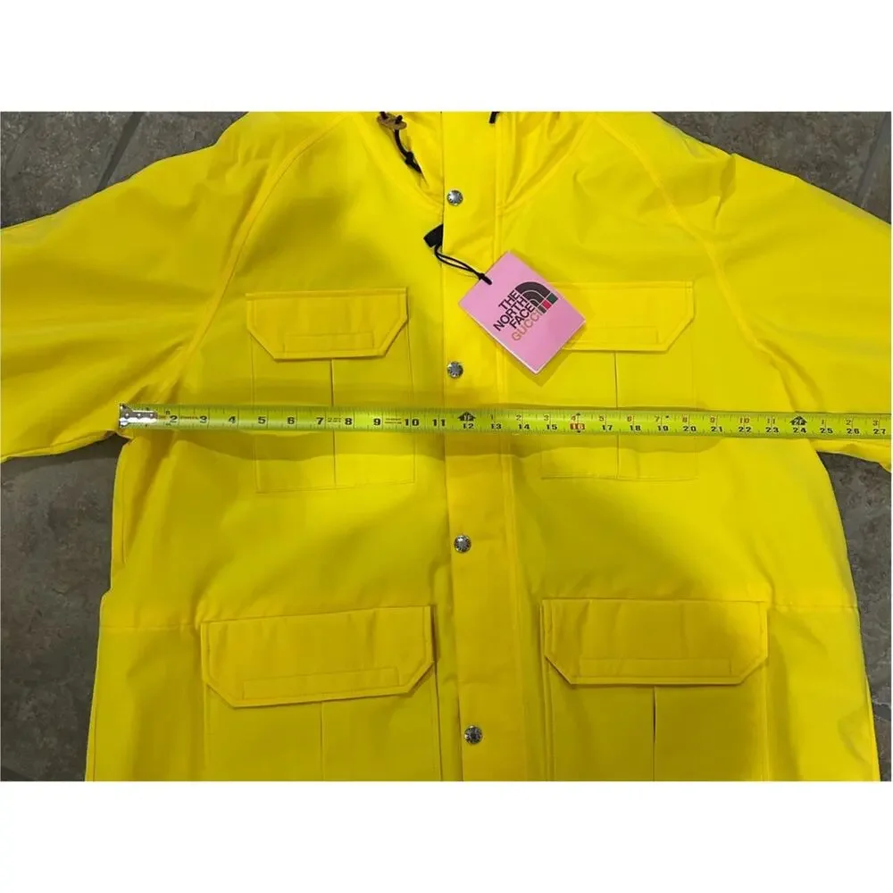 Men's Gucci X North Face techno, hooded rain, jacket size XL